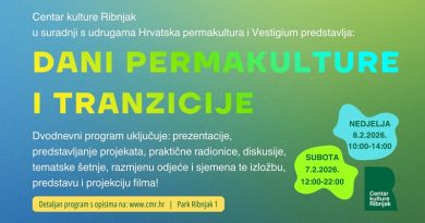 Dani permakulture i tranzicije u Zagrebu, 7. i 8. veljače 2026: PROGRAM Plakat na kojem piše "Dani permakulture i tranzicije", dvodnevni program 7. i 8.2.2026. u Centru kulture Ribnjak